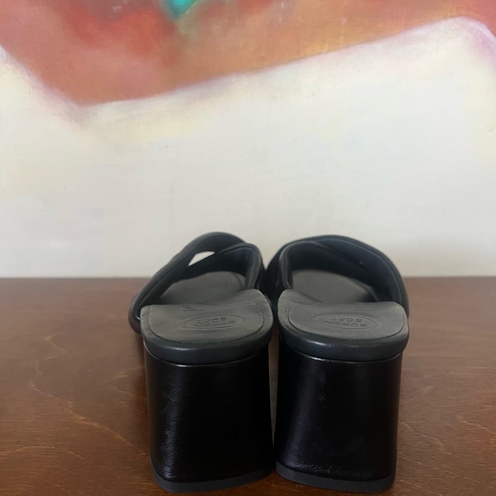 Paul Green Black Leather Crisscross Mules – Size 9 (Runs Small, Fits Like 8/8.5) - Picture 5 of 7
